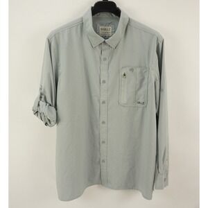 Gillz Performance Roll Sleeve Shirt Men's 2XL Gray Breathable Stretch Button Up